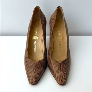 Vintage Rene Mancini Tan Textured Heels